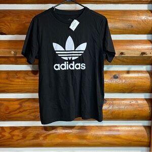 Adidas Men's Black Tee with White Logo